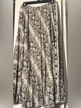 Banana Republic Snake Print Maxi Skirt in Brown and Black